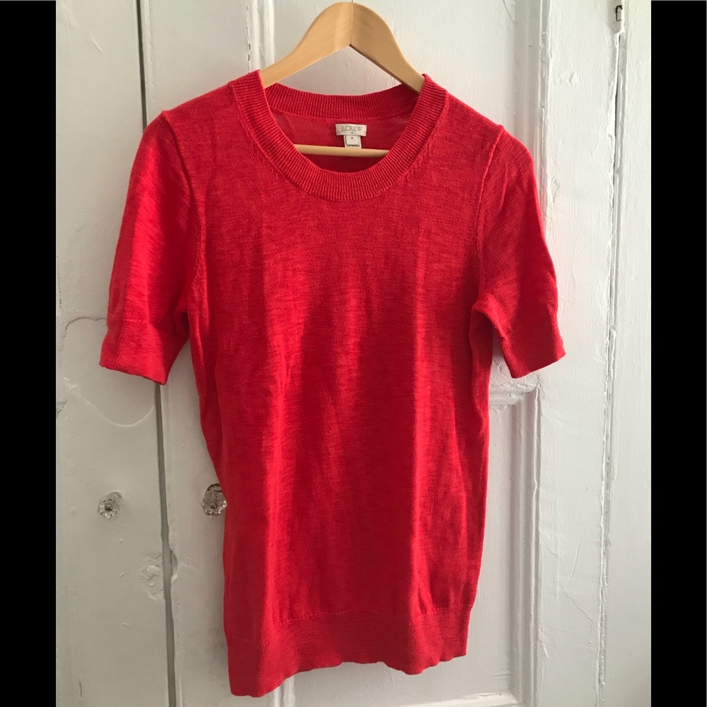 Brand New J.Crew Short Sleeve Sweater in Coral - M